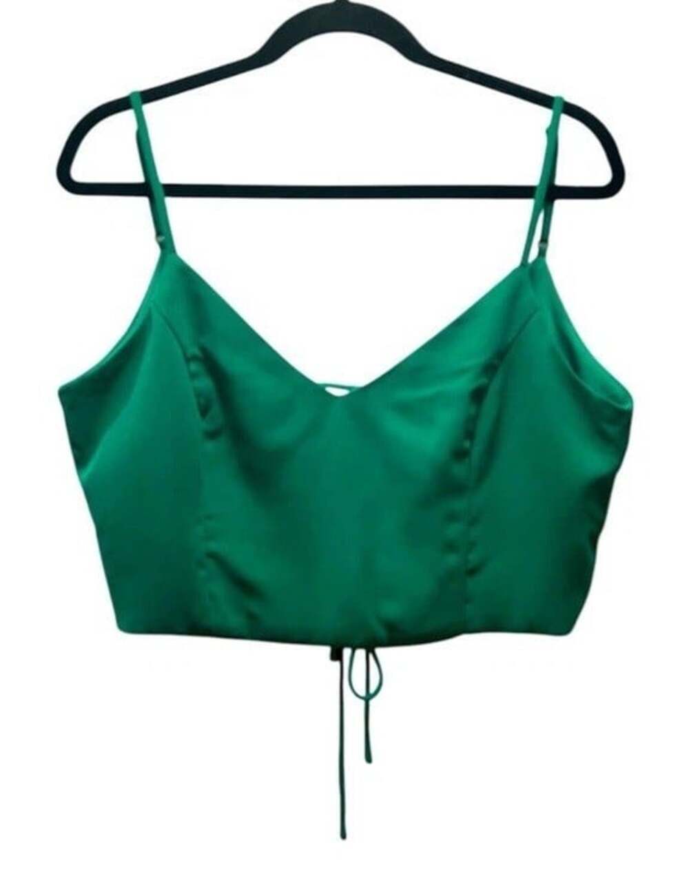 Lulus Kelly Green Y2K Coquette Indie Grunge Streetwear Crop Tank Top-L